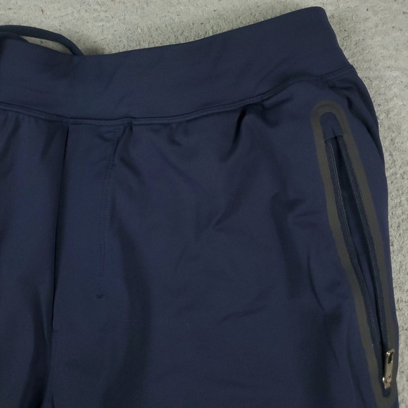 Lululemon Shorts Mens Medium Blue Zipper Pockets Lace Tie Stretch Athletic - Picture 3 of 9